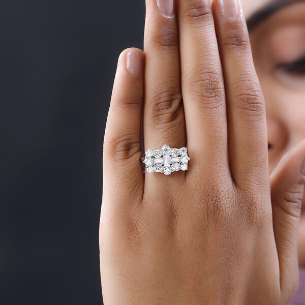 Moissanit Ring, 925 Silber platiniert, ca. 2.16 ct image number 3