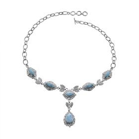 Royal Bali Kollektion - Larimar Halskette, 50 cm, 31.86 Ct.