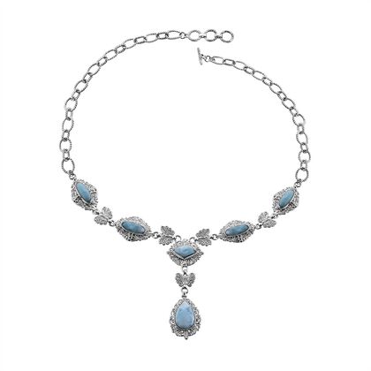 Royal Bali Kollektion - Larimar Halskette, 50 cm, 31.86 Ct.