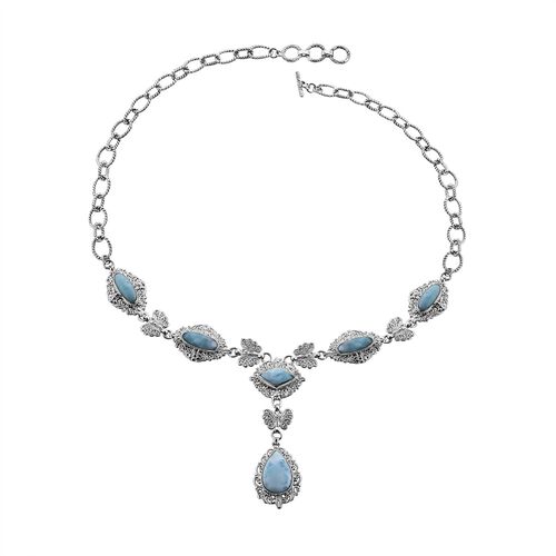 Royal Bali Kollektion - Larimar Halskette, 50 cm, 31.86 Ct. image number 0