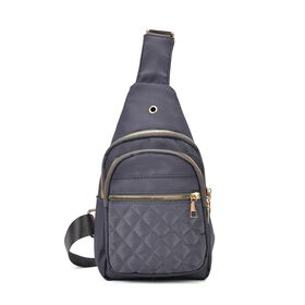 Rucksack mit RFID-Schutz in Steppoptik, 17x7,5x30cm, Grau