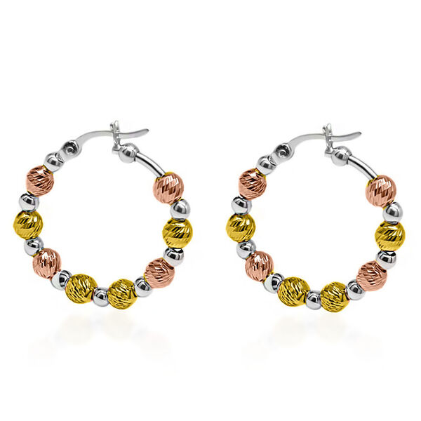 925 Silber Tricolor Ohrringe, ca. 3,00g