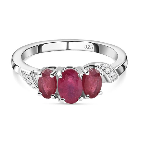 Afrikanischer Rubin und Zirkon-Ring image number 0