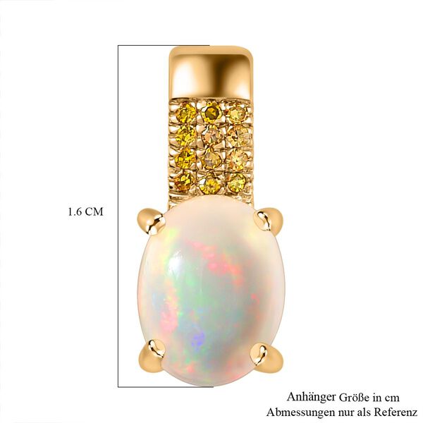 AA natürlicher, äthiopischer Welo Opal und gelber Diamant-Anhänger - 1,25 ct. image number 7
