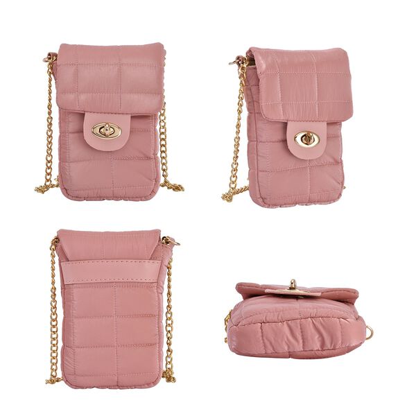 Gesteppte Puffy Crossbody Tasche, rosa image number 4