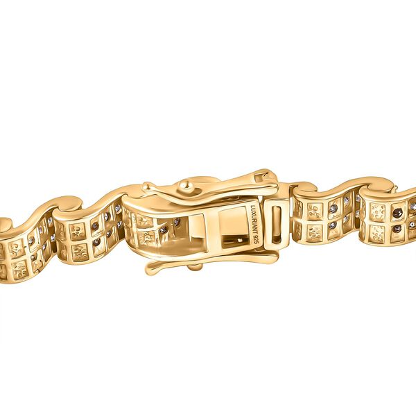 LUXURIANT SI-GH Labor Diamant 19cm Armband, 925 Silber 750 Gelbgold Vermeil - 4,50 ct. image number 3