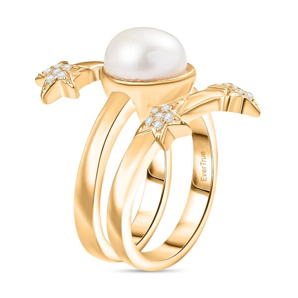 EverTrue S&uuml;&szlig;wasserperle und Zirkon Ring image number 5