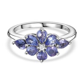 Tansanit und Zirkon Ring - 1,16 ct.