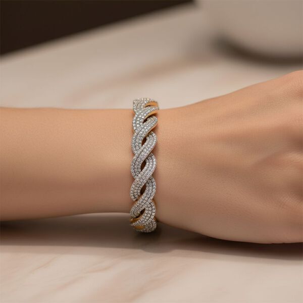 LUXURIANT DIAMOND - Lab Grown Diamant SI-GH SGL zertifiziert Armband ca. 19 cm 925 Silber 750 Gelbgold Vermeil (10-15 Werktage Lieferzeit) ca. 5.00 ct image number 1