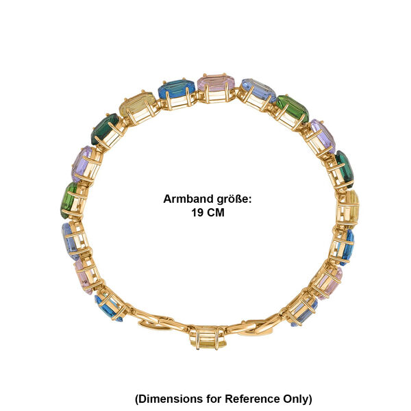 Mehrfarbiger Kristall Armband ca. 19 cm Nickelfreies Messing image number 4