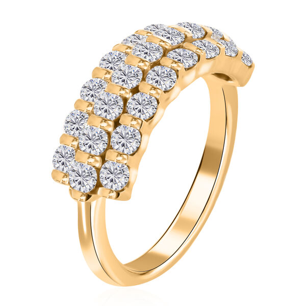 LUSTRO STELLA Hergestellt mit ZIRKONIA Cluster Ring 925 Silber 585 Vergoldet (Gr&ouml;&szlig;e 16.00) ca. 2,25 ct image number 5