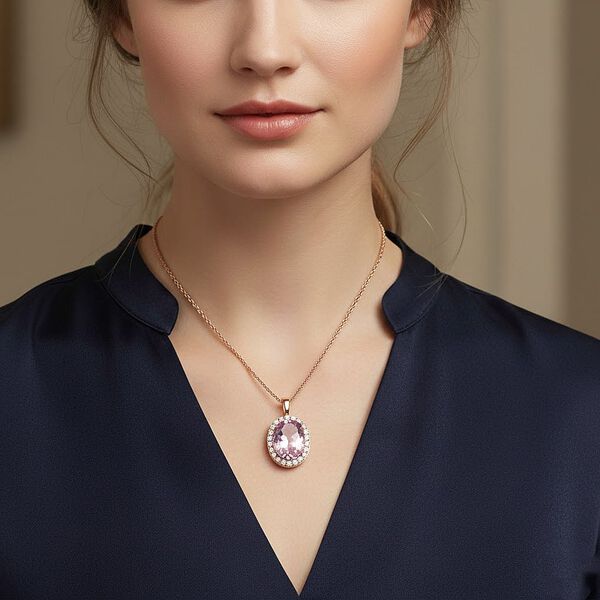 AAA Martha Rocha Kunzite, Lab Grown Diamant Schmuckset ca. 45 cm 417 Gold ca. 15,64 ct. image number 2