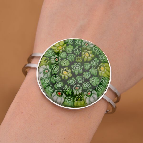 Grüner Armreif im Murano-Stil, 19cm image number 1