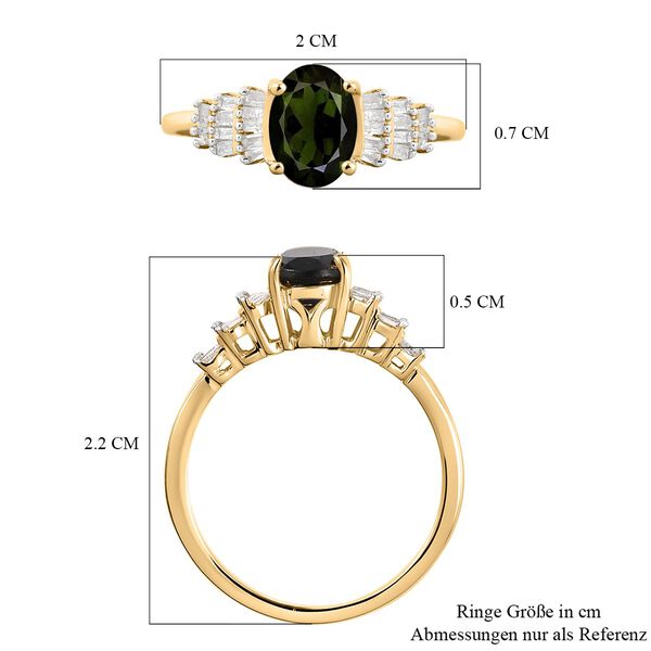 Natürlicher Chrom Turmalin und weißer Diamant-Ring - 0,95 ct. image number 7