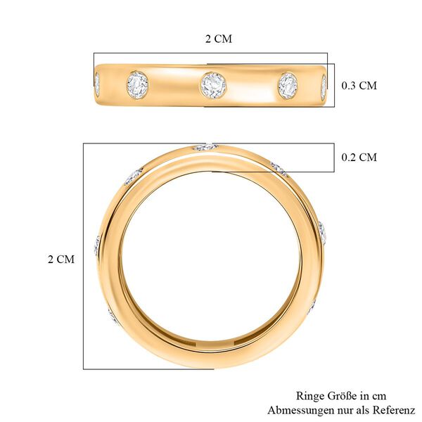 J Francis gefertigt mit SWAROVSKI- Swarovski Zirkonia Bandring, 925 Silber 750 Gelbgold Vermeil image number 7