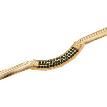 Gr&uuml;ne Kristall 50+5cm Halskette in Goldton