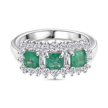 D'Joy Smaragd und Moissanit Ring - 1,62 ct.