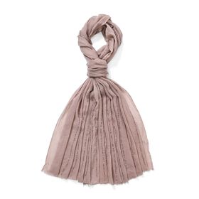 Perlenverzierter Schal, 50% Baumwolle 50% Viskose, 180x90cm, Beige