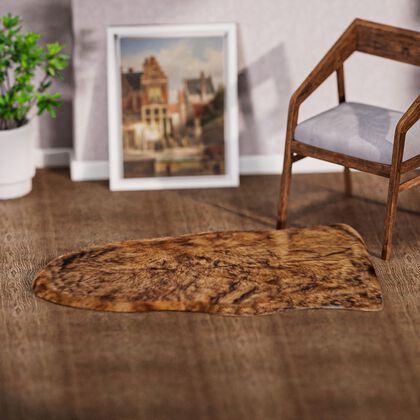 Luxury Edition: Wolkenweicher Kunstfell Teppich mit Anti-Rutsch-Unterseite, 2200 GSM, 60x100 cm, Braun