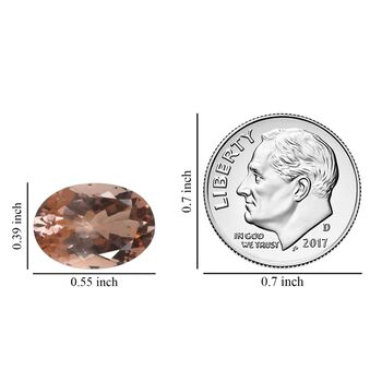 AAAA Morganit ungefasster Edelstein, Oval- und Facettenschliff - 5,67 ct.