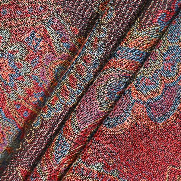 100% Viskose Paisley-Schal, Schwarz image number 3