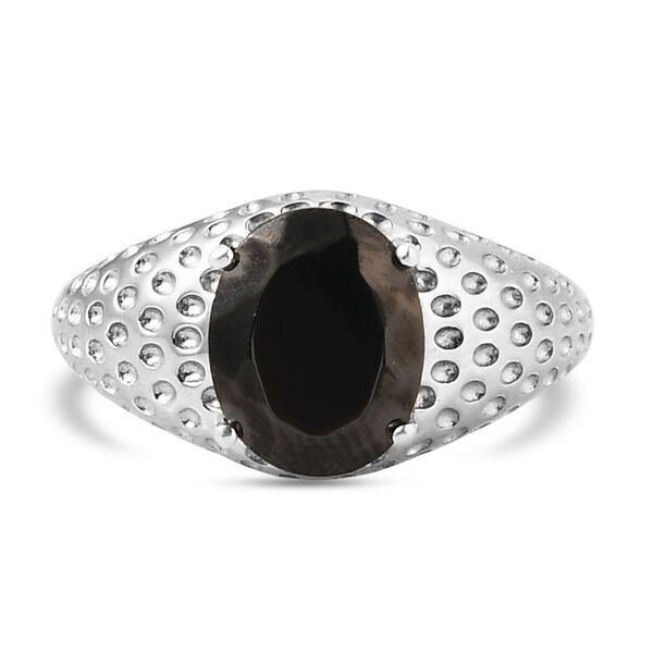 Elite Shungit Ring 925 Silber platiniert  ca. 1,61 ct