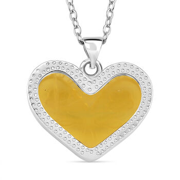 Gelber Fluorit Schmuckset ca. 50 cm 316L Edelstahl ca. 20.00 ct