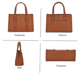 Crossbody Tasche aus 100% echtem Leder, 32x13x21 cm, Braun