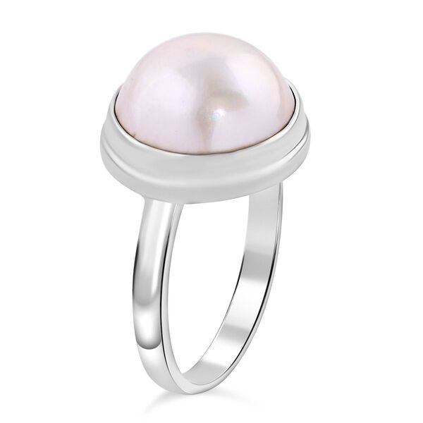 Royal Bali Kollektion- Weißer Mabe Perle Ring image number 4