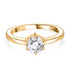 Moissanit Ring 925 Silber vergoldet (Größe 19.00) ca. 0,75 ct