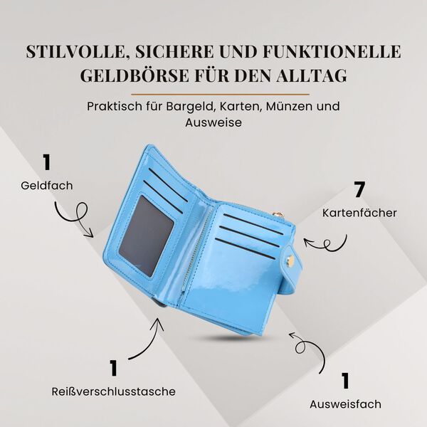 Jacquard-Schal aus Viskose und Geldb&ouml;rse aus PU-Leder mit RFID-Schutz Hellblau image number 3