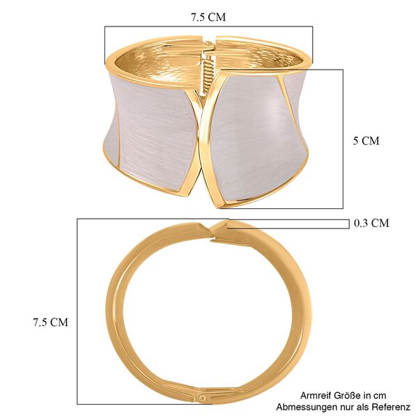 Wei&szlig;e Eleganz Armreif - Modernes Wellen-Design, Emailliert image number 5