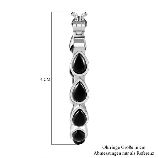 Schwarzer Onyx Ohrringe Edelstahl ca. 9,85 ct. image number 5
