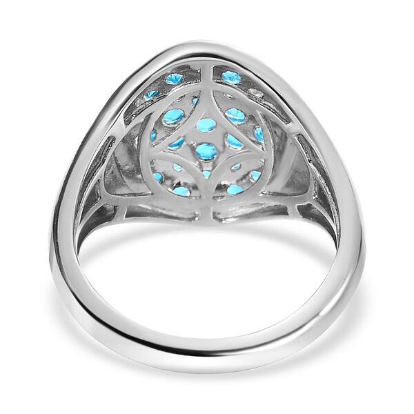 Neon Apatit Ring 925 Silber platiniert (Größe 17.00) ca. 1.69 ct image number 6