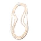 3-lagige Süßwasserzuchtperlen-Halskette, ca. 45 cm, 925 Silber rhodiniert ca. 354,50 ct