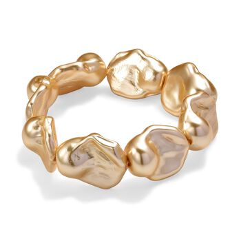 Flexibles goldenes Fancy Muschelkernperle Armband