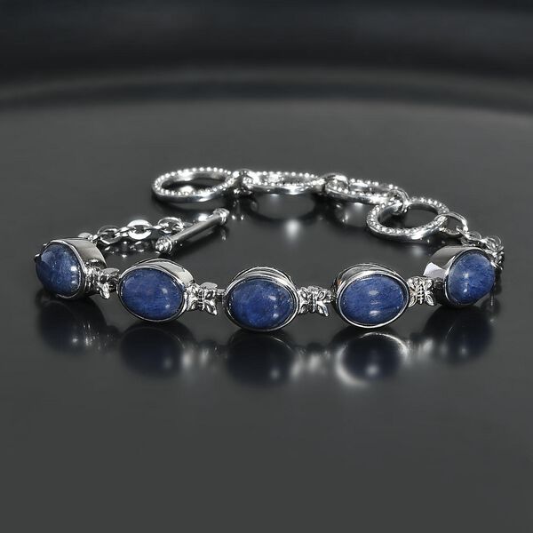 Blaues Aventurin Armband, ca. 19 cm, Edelstahl, ca. 11.39 ct image number 2