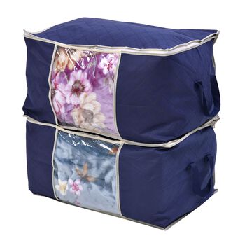 2er-Set Aufbewahrungsbeutel mit gro&szlig;em Fassungsverm&ouml;gen, 60x41x34cm, blau