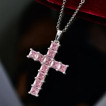 D'Joy Lustro Stella Rosa Zirkonia Schmuckset ca. 50 cm 925 Silber und Edelstahl