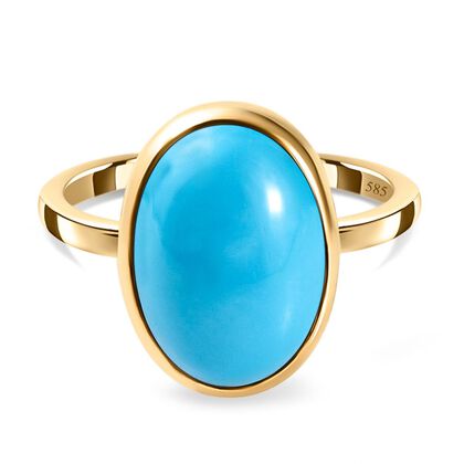 Amerikanischer, natürlicher AAA Sleeping Beauty Türkis Ring, 585 Gold (Größe 17.00) ca. 5.65 ct