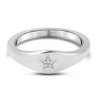 Diamant Stern Ring 925 Silber platiniert (Größe 16.00)