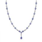 Tansanit Halskette ca. 45 cm 925 Silber rhodiniert ca. 3,76 ct.