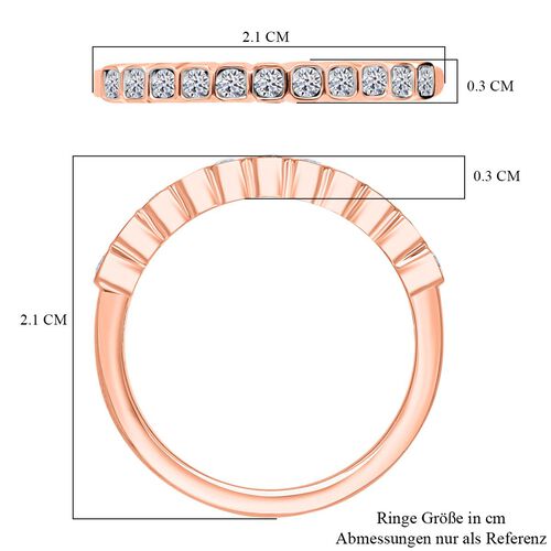 LUXURIANT DIAMOND - Lab Grown Diamant SI Ring 925 Silber 750 Roségold Vermeil (Größe 17.00) ca. 0.28 ct image number 5