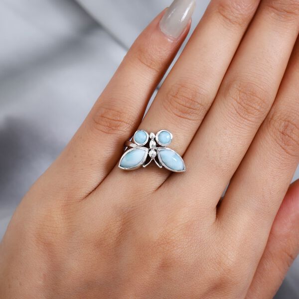 Larimar Ring  925 Silber Platin-&Uuml;berzug image number 3