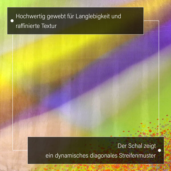 LA MAREY - 100% Maulbeeren-Seidenschal, Chiffon, 110x180cm, Mehrfarbig image number 3