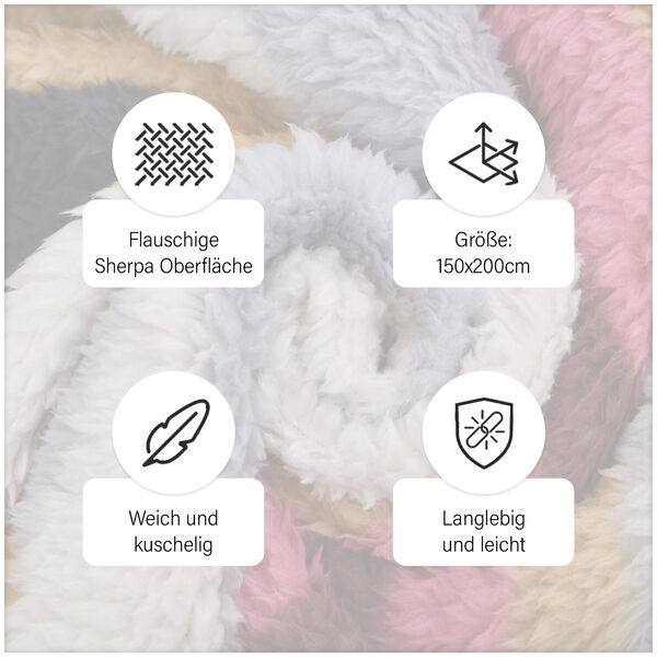 Wolkenweiche Sherpa-Decke mit Santa Fe-Muster, Beige und braun image number 8