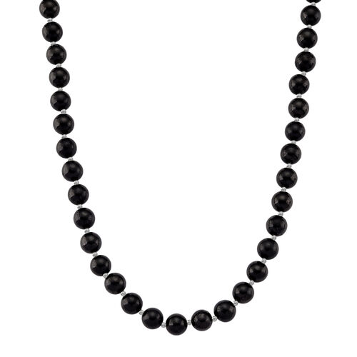 Shungit Halskette ca. 50 cm 925 Silber rhodiniert ca. 400,00 ct. image number 0