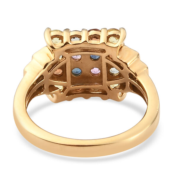 Mehrfarbig Saphir und Zirkon Ring 925 Silber vergoldet  ca. 1,54 ct image number 6