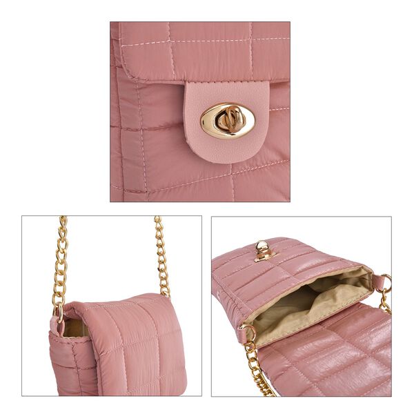 Gesteppte Puffy Crossbody Tasche, rosa image number 5