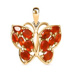 AAA Blaze-Feueropal Anhänger 925 Silber 750 Gelbgold Vermeil ca. 1.13 ct